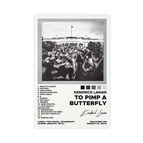 Kendrick Lamar Poster To Pimp A Butterfly Tracklist Album Cover Kunst Poster Leinwand Poster Schlafzimmer Dekor Sport Landschaft Büro Raum Dekor Geschenk Unframe Stil 20 x 30 cm von ORROBI