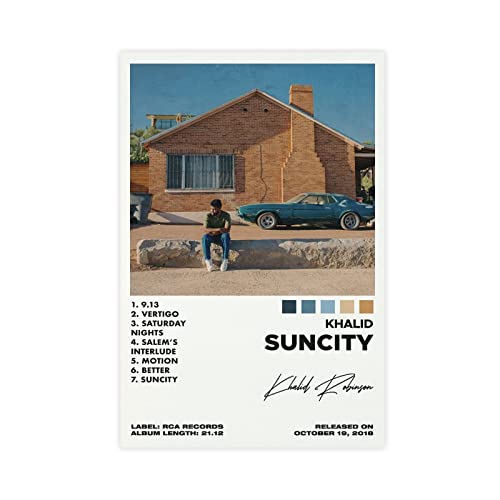 Khalid Poster Suncity Album Cover Poster Leinwand Poster Wandkunst Dekor Druck Bild Gemälde für Wohnzimmer Schlafzimmer Dekoration Unframe Stil 30 x 45 cm von ORROBI