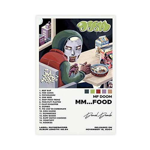 MF Doom Poster MM Food Album Cover Poster Leinwand Poster Schlafzimmer Dekor Sport Landschaft Büro Raum Dekor Geschenk Unframe Stil 20 x 30 cm von ORROBI