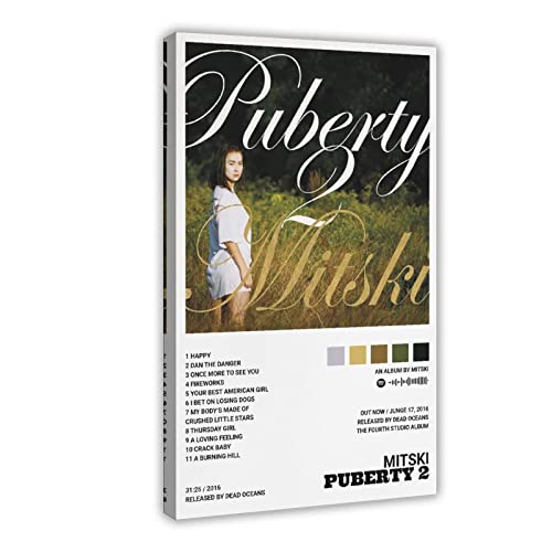 Mitski Poster Puberty 2 Album Cover Poster Leinwand Schlafzimmer Dekor Sport Landschaft Büro Zimmer Dekor Geschenkrahmen Stil 08x12inch (20x30cm) von ORROBI