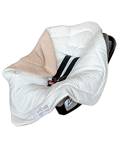 ORSON for® | Einschlagdecke babyschale, weiche für Neugeborenen |100% Bio-Baumwolle | Oeko-Tex | Winter | Babydecke für Kinderwagen, Kindersitz oder Babybett | Ganzjährig einsetzbar (Braun/Beige с) von ORSON for