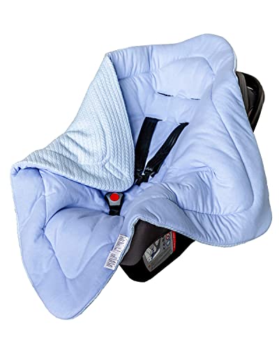 ORSON for® | Einschlagdecke babyschale, weiche für Neugeborenen |100% Bio-Baumwolle | Oeko-Tex | Winter | Babydecke für Kinderwagen, Kindersitz oder Babybett | Ganzjährig einsetzbar (Blau с) von ORSON for