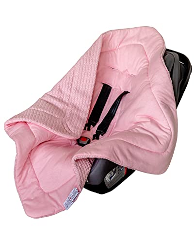 ORSON for® | Einschlagdecke babyschale, weiche für Neugeborenen |100% Bio-Baumwolle | Oeko-Tex | Winter | Babydecke für Kinderwagen, Kindersitz oder Babybett | Ganzjährig einsetzbar (Rosa с) von ORSON for