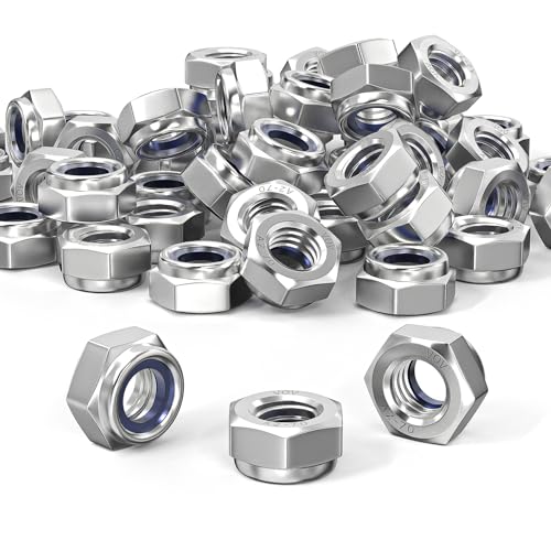 ORTAVA Sechskantmuttern M6, Sechskantmuttern Sicherungsmutter, Edelstahl Standard M6 Mutter, 10 Stück Selbstsichernde Muttern, Stoppmuttern Kontermuttern Set von ORTAVA