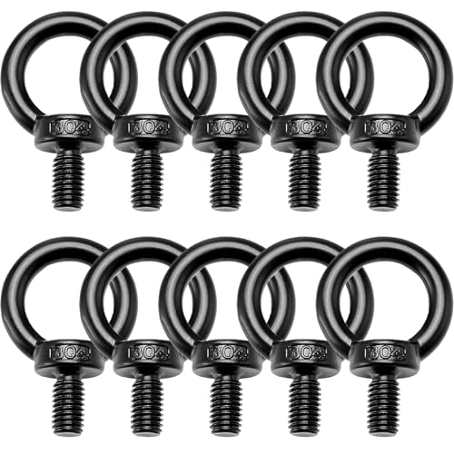 ORTAVA 10 Stück Ringschraube M6, Augenschraube Aus Edelstahl A2V2A, Schwarze Oxid, Ösenschraube M6 für Hängende und Befestigen ORTAVA 10 Stück Ringschraube M6, Augenschraube Aus Edelstahl A2V2A, Schwarze Oxid, Ösenschraube M6 für Hängende und Befestigen von ORTAVA