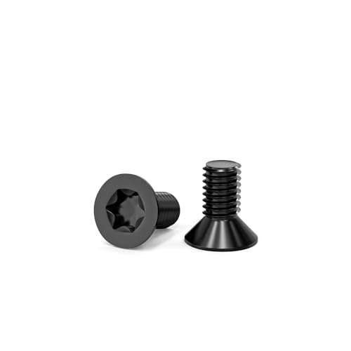 ORTAVA 100 Stück Senkkopfschrauben M3 x 6 mm, M3 Senkkopfschrauben Torx Edelstahl 304, Senkkopfschraube mit Innensechsrund/Torx (ISR/TX) nach Norm ISO 14581 / DIN 965, für Maschinen, Geräte (Schwarz) von ORTAVA