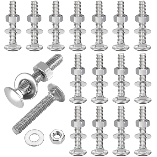 ORTAVA 20 Stück M5 x 40 Schlossschrauben M5 Edelstahl, Schlossschrauben, Torbandschrauben, Schloßschrauben Edelstahl, mit Muttern und Unterlegscheiben ORTAVA 20 Stück M5 x 40 Schlossschrauben M5 Edelstahl, Schlossschrauben, Torbandschrauben, Schloßschrauben Edelstahl, mit Muttern und Unterlegscheiben von ORTAVA