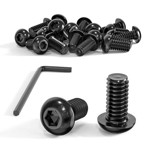 ORTAVA 20 Stück M6 x 12 Linsenkopfschrauben, Rundkopfschrauben ISO 7380, Flachkopfschrauben, Innensechskant Kohlenstoffstahl Vollgewinde mit Innensechskantschlüsseln ORTAVA 20 Stück M6 x 12 Linsenkopfschrauben, Rundkopfschrauben ISO 7380, Flachkopfschrauben, Innensechskant Kohlenstoffstahl Vollgewinde mit Innensechskantschlüsseln von ORTAVA