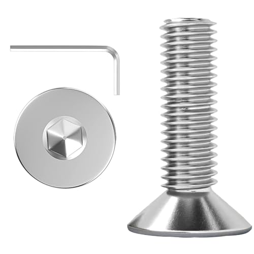 ORTAVA 20 Stück M6 x 14 Schrauben, Senkkopfschrauben, Flachkopfschrauben, Innensechskant Edelstahl A2 V2A Vollgewinde mit Innensechskantschlüsseln ORTAVA 20 Stück M6 x 14 Schrauben, Senkkopfschrauben, Flachkopfschrauben, Innensechskant Edelstahl A2 V2A Vollgewinde mit Innensechskantschlüsseln von ORTAVA