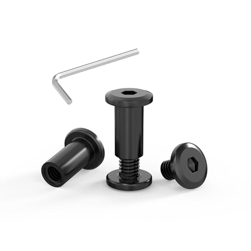 ORTAVA 20 Stück Verbindungsschrauben M5 x 16mm, Möbelschrauben, Hülsenmutter M5, Hülsenschrauben, Edelstahl A2 V2A, Schwarzes Oxid, Schrankverbinder mit Innensechskantschlüsseln von ORTAVA