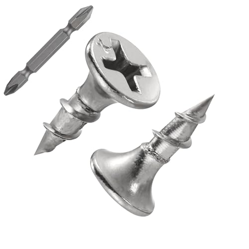 ORTAVA 200 Stück Schnellbauschrauben 3,9 x 16 mm, Trockenbauschrauben Grobgewinde und Kreuzschlitz Phosphatiert mit Schraubendreher Bit, Rigips Schrauben, Gipskartonschraube, Holzschrauben (Silber) von ORTAVA