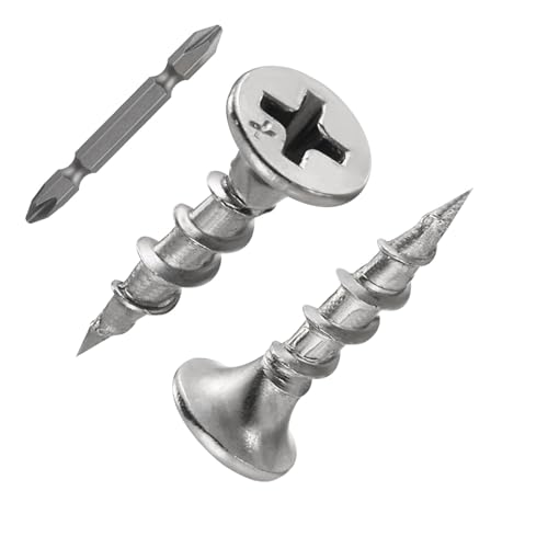 ORTAVA 200 Stück Schnellbauschrauben 3,9 x 20 mm, Trockenbauschrauben Grobgewinde und Kreuzschlitz Phosphatiert mit Schraubendreher Bit, Rigips Schrauben, Gipskartonschraube, Holzschrauben (Silber) von ORTAVA