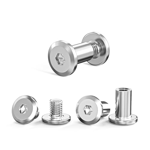 ORTAVA 30 Stück Verbindungsschrauben M5 x 10 mm (30 x Möbelschrauben, 30 x Hülsenschrauben), Edelstahl A2 V2A Schrankverbinder, Möbelverbinder, Schränken, Holzbrettern von ORTAVA