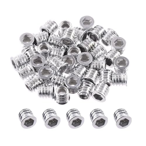 ORTAVA 40 Stück Einschraubmutter M6x10mm, Gewindeeinsatz Holz, Einschraubmuffen, Verzinkte Hex Innensechskant Muttern Gewindeeinsätze für Holzmöbel ORTAVA 40 Stück Einschraubmutter M6x10mm, Gewindeeinsatz Holz, Einschraubmuffen, Verzinkte Hex Innensechskant Muttern Gewindeeinsätze für Holzmöbel von ORTAVA