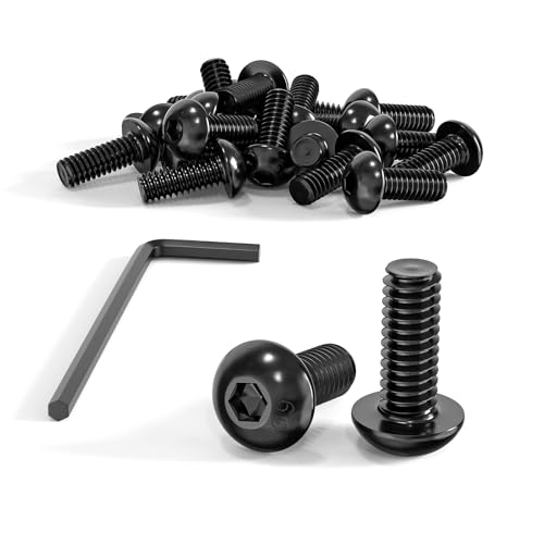 ORTAVA 50 Stück Linsenkopfschrauben, Schwarze Schrauben M4 x 10, Rundkopfschrauben mit Innensechskant ISO 7380, Vollgewinde, mit Innensechskantschlussel ORTAVA 50 Stück Linsenkopfschrauben, Schwarze Schrauben M4 x 10, Rundkopfschrauben mit Innensechskant ISO 7380, Vollgewinde, mit Innensechskantschlussel von ORTAVA