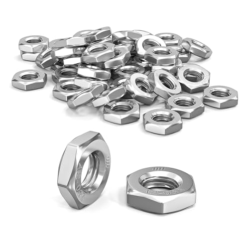 ORTAVA Sechskantmuttern M8 (niedrige Form, mit Fase), 50 Stück M8 mutter DIN 439/ISO 4035 Edelstahl A2 V2A, Flache Muttern M8 für Schrauben, Gewindebolzen, Möbel, Maschinen von ORTAVA