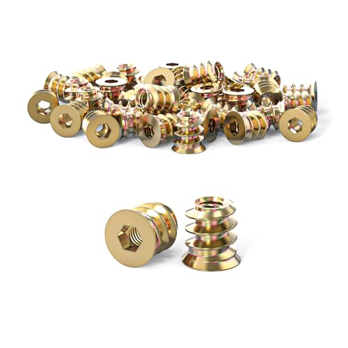 ORTAVA Einschraubmutter M4x10mm, 40 Stück Gewindeeinsatz Holz M4, Gewindeeinsatzmuttern, Verzinkte Sechskant Gewindeholzeinsätze für Holzmöbelsortiment ORTAVA Einschraubmutter M4x10mm, 40 Stück Gewindeeinsatz Holz M4, Gewindeeinsatzmuttern, Verzinkte Sechskant Gewindeholzeinsätze für Holzmöbelsortiment von ORTAVA