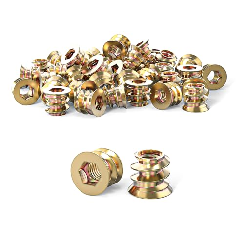 ORTAVA Einschraubmutter M6x10mm, 20 Stück Gewindeeinsatz Holz M6, Gewindeeinsatzmuttern, Verzinkte Sechskant Gewindeholzeinsätze für Holzmöbelsortiment ORTAVA Einschraubmutter M6x10mm, 20 Stück Gewindeeinsatz Holz M6, Gewindeeinsatzmuttern, Verzinkte Sechskant Gewindeholzeinsätze für Holzmöbelsortiment von ORTAVA