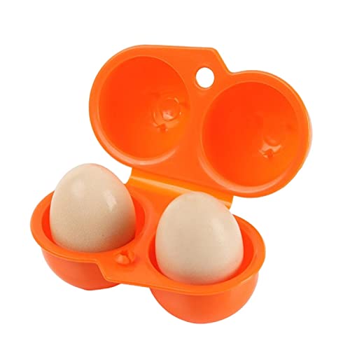 ORTUH Eieraufbewahrungsbox für 2 Eier | Eierbehälter für Camping und Reisen | Tragbarer Eier-Aufbewahrungsbox-Behälter – zusammenklappbarer Eierhalter-Träger für Camping-Picknick im Freien von ORTUH