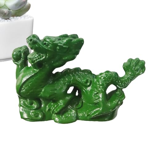 ORTUH Feng Shui chinesische Drachenfigur - 2024 Chinesische Sternzeichen-Drachenstatue aus Holz,10 cm -Holz-Tierkreis-Feng-Shui-Drachen-Maskottchen-Figur, Statue, Skulptur für Glück und Erfolg von ORTUH