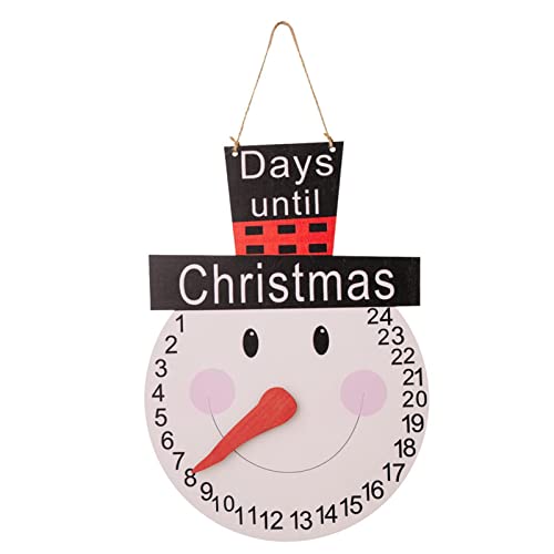 ORTUH Weihnachts-Countdown-Kalender zum Aufhängen - Hängende Tage bis Weihnachten Countdown-Zeichen - Rustikaler Weihnachts-Adventskalender 24 Tage Countdown bis Weihnachtsschild zum Aufhängen von ORTUH