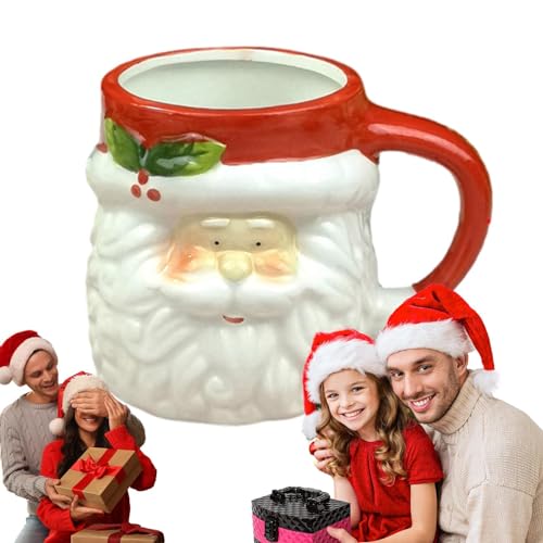 ORTUH Weihnachtstasse, Weihnachtsmann-Keramik-Kaffeetasse, Weihnachtsmann-Keramikbecher in festlicher Form für Weihnachtstischdekoration, Einweihungsgeschenk von ORTUH