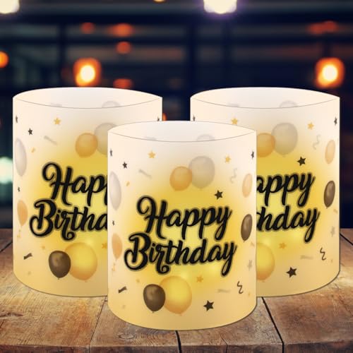 ORUZA 12 Stück Windlicht Tischdeko Geburtstag, Happy Birthday Tischdeko Deko, Mini Kerzen Tischdekoration für Kerzenhalter Teelichter oder Kerzen Party Geschenk Geburtstagsdeko Frau Mann ORUZA 12 Stück Windlicht Tischdeko Geburtstag, Happy Birthday Tischdeko Deko, Mini Kerzen Tischdekoration für Kerzenhalter Teelichter oder Kerzen Party Geschenk Geburtstagsdeko Frau Mann von ORUZA