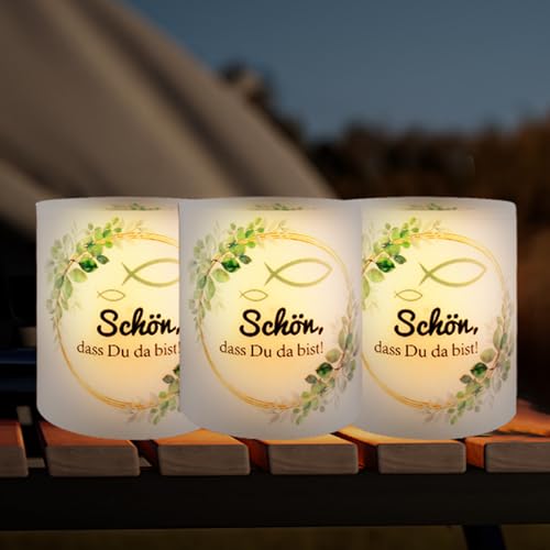 ORUZA 12 Stück Windlicht Tischdeko Schön DASS Du da bist Tischdeko Deko, Mini Kerzen Tischdekoration für Kerzenhalter Teelichter oder Kerzen Party Geschenk Geburtstagsdeko Frau Mann ORUZA 12 Stück Windlicht Tischdeko Schön DASS Du da bist Tischdeko Deko, Mini Kerzen Tischdekoration für Kerzenhalter Teelichter oder Kerzen Party Geschenk Geburtstagsdeko Frau Mann von ORUZA