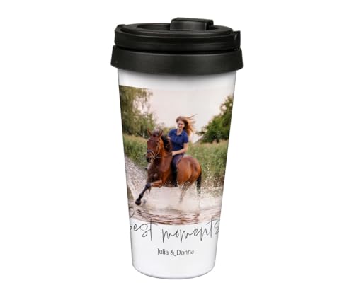 ORWO – Coffee-to-go-Becher bedrucken | ca. 450 ml | doppelwandiger Edelstahl-Kaffeebecher mit Foto | Thermobecher personalisiert: Hand-Made in Germany | für Heiß- & Kaltgetränke (Best Moments) von ORWONet