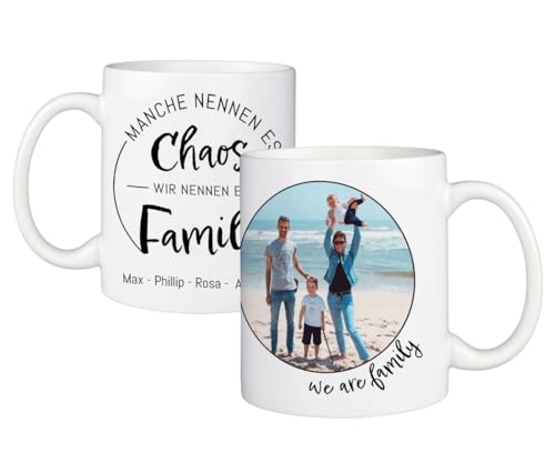 ORWO Fototasse | 325 ml Keramik-Tasse mit Foto personalisiert | individuell selbst gestalten | Bedruckung: handmade in Germany | weiß, spülmaschinenfest (Chaos Familie, Vollformat) von ORWONet