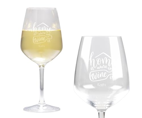 ORWO – Weinglas mit Gravur | Personalisiertes Weinglas | 400 oder 490 ml | strapazierfähiges Glas ohne Füllstriche | spülmaschinenfest & lebensmittelecht (Home, Weißwein) von ORWONet