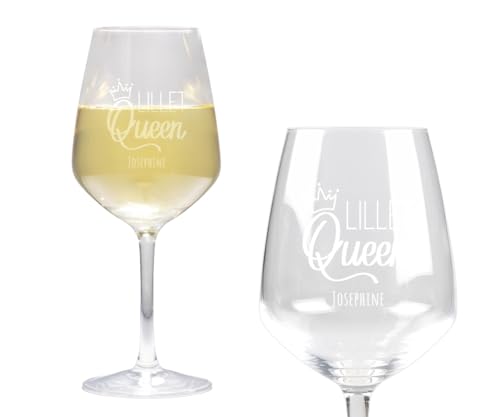 ORWO – Weinglas mit Gravur | Personalisiertes Weinglas | 400 oder 490 ml | strapazierfähiges Glas ohne Füllstriche | spülmaschinenfest & lebensmittelecht (Lillet Queen, Weißwein) von ORWONet