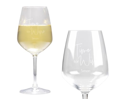 ORWO – Weinglas mit Gravur | Personalisiertes Weinglas | 400 oder 490 ml | strapazierfähiges Glas ohne Füllstriche | spülmaschinenfest & lebensmittelecht (Time for Wine, Weißwein) von ORWONet
