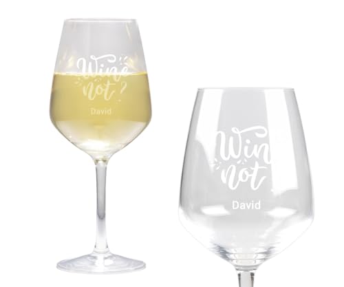 ORWO – Weinglas mit Gravur | Personalisiertes Weinglas | 400 oder 490 ml | strapazierfähiges Glas ohne Füllstriche | spülmaschinenfest & lebensmittelecht (Wine not?, Weißwein) von ORWONet