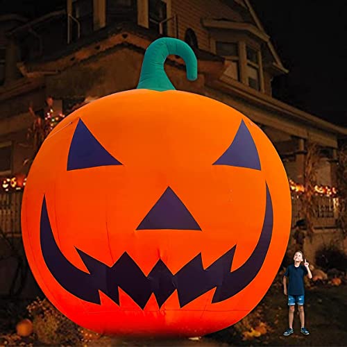 Riesige 20 Fuß Lange, aufblasbare Premium-Halloween-Kürbis-Dekoration mit Gebläse, aufblasbare Halloween-Dekoration für den Außenbereich, Weihnachtsdeko für die Halloween-Party im Garten oder auf von ORYFWJ