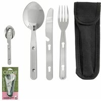 Campingbesteck Edelstahl 3-teilig mit Nylonscheide von ORYX