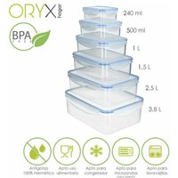 Oryx - Juego recipientes hermeticos plastico rectangulares (6 piezas) von ORYX