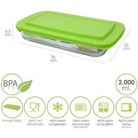 Fuente Cristal Rectangular Con Tapa 2 Litros 36x22x6.5 (Alt) cm. von ORYX