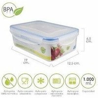 Recipiente Hermetico Plastico Rectangular 1.000 ml. 19x12.5x6.5 (Alt.) cm. von ORYX