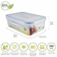 Oryx - Recipiente Hermetico Plastico Rectangular 500 ml. 15.5x10.5x5.5 (Alt.) cm. von ORYX