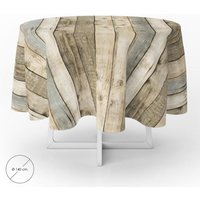 Runde schmutzabweisende Tischdecke aus Wachstuch Ø 140 cm. Holzbretter Runde schmutzabweisende Tischdecke aus Wachstuch Ø 140 cm. Holzbretter von ORYX