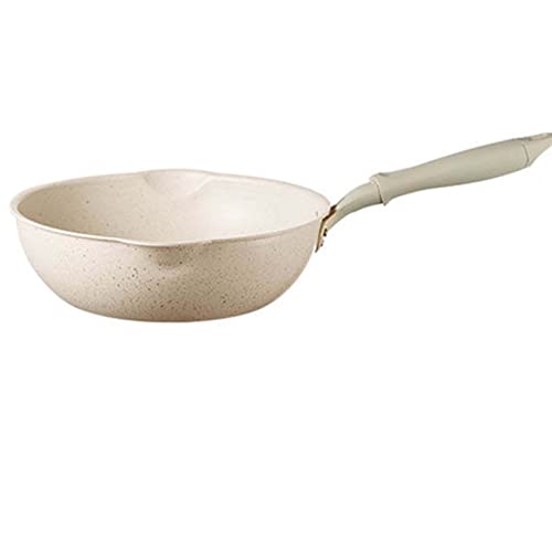 Wok Küche Antihaftpfanne Maifan Steinpfanne Aluminium Bratpfanne Japanische Haushaltswoks Küche Kochgeschirr Kochtopf mit Deckel (28cm) von ORZSSJ