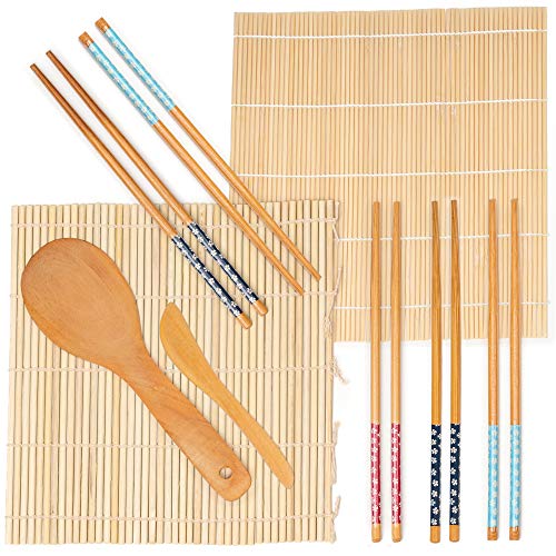 Oak & Steel 9-teiliges Bambus Sushi Maker Set - 100% Natürlich von OS Oak & Steel ENGLAND