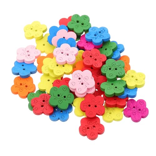 100Stücke Handgefertigte Holzknöpfe Blumenform Farbenfroh Dekorative Mehrzweckknöpfe für DIY Bastelprojekte für Kleidung Hüte und Accessoires 100Stücke Handgefertigte Holzknöpfe Blumenform Farbenfroh Dekorative Mehrzweckknöpfe für DIY Bastelprojekte für Kleidung Hüte und Accessoires von OSALADI