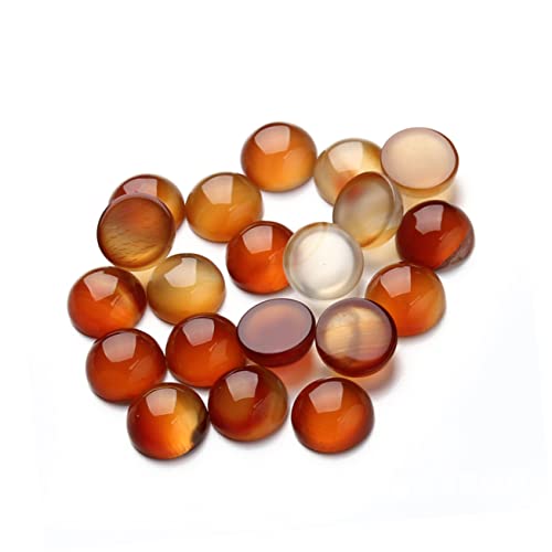 OSALADI 1 20 Stück Steinflecken Schmuck machen facettiert Tablett runden gemuse gems handwerkskunst armbinde geschenkeidee present ideas Patches in runder Form rote Achatflecken Coffee von OSALADI