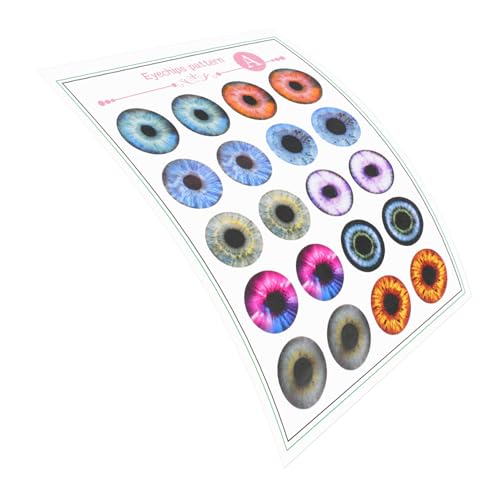 OSALADI 1 Blatt DIY Doll Eye Kit Glas Augenstück Backing Paper Crafting Supplies Realistic Doll Making Mehrere Farben Und Musterpapier von OSALADI