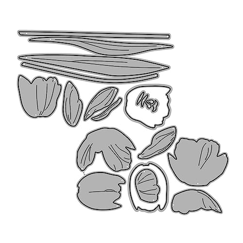 OSALADI 1 Blatt Stanzform für Tulpenblüten und Blattdesign DIY Scrapbooking Kartenherstellung Prägnante Bastelschablone für Projekte OSALADI 1 Blatt Stanzform für Tulpenblüten und Blattdesign DIY Scrapbooking Kartenherstellung Prägnante Bastelschablone für Projekte von OSALADI