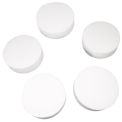 OSALADI 1 Satz Baolilong Schaumscheibe Kuchen Dekorative DIY-Kreise Kuchen -dekorationsschale Handwerksbedarf Runder Bastelschaumblock Styroporschaum Weiß 5 Stück von OSALADI