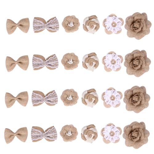 OSALADI 1 Satz DIY Dekoration Natur Burlap Blumen Mini Leinen Schleifen Spitzenblumen Für Handarbeiten Hochzeiten Weihnachten Partys Holzfarbe Stil 24 Stück OSALADI 1 Satz DIY Dekoration Natur Burlap Blumen Mini Leinen Schleifen Spitzenblumen Für Handarbeiten Hochzeiten Weihnachten Partys Holzfarbe Stil 24 Stück von OSALADI