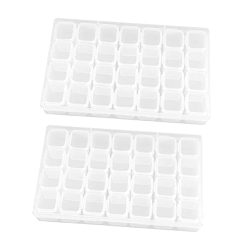 OSALADI 1 Satz Fächer Aufbewahrungsbox Transparent Praktische Schmuckbox Für Diamantmalerei Organizer Für Kleinteile Langlebig Und Leicht Zu Transportieren 2 Stück von OSALADI